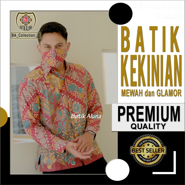 Batik Pria Lengan Panjang Premium Ori Mewah Trendy Elegan Sasirangan Terbaru Keris Terlaris Hem Keme