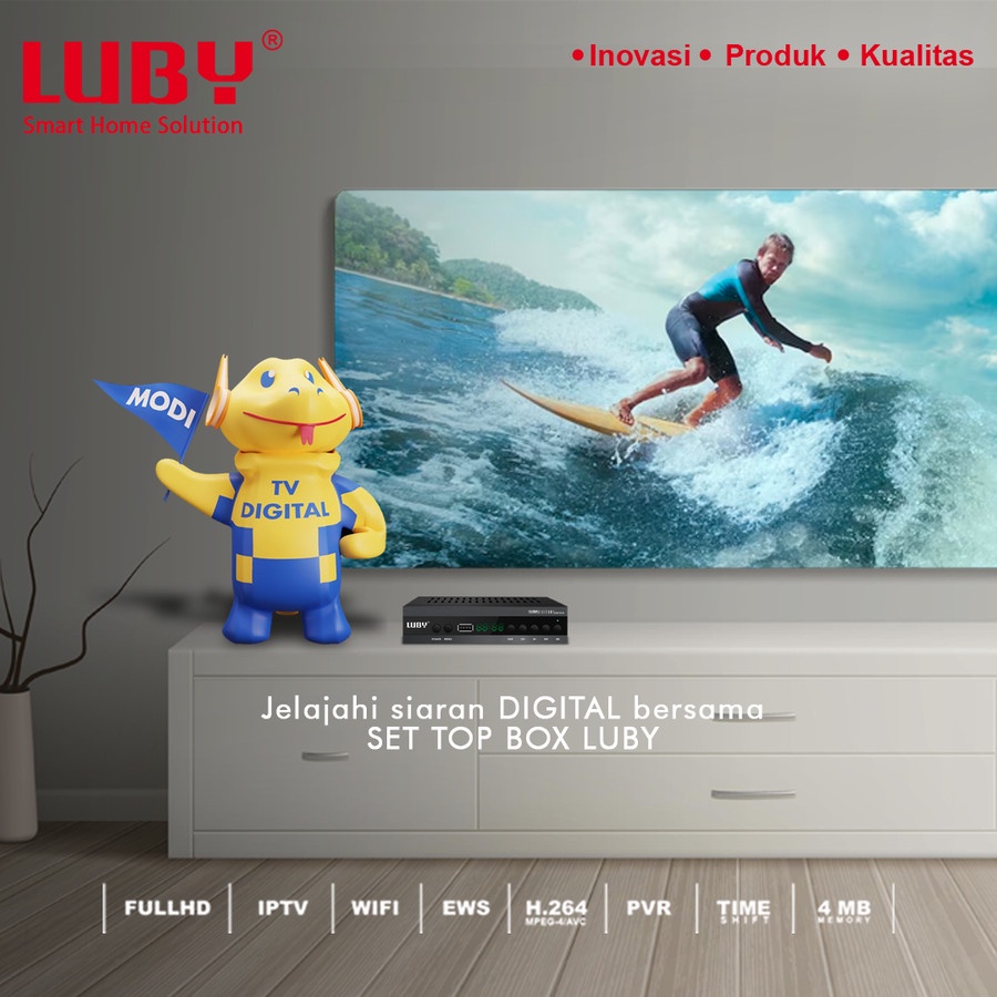 Luby DVB-T2-03 Set Top Box Receiver Tv Digital STB Full HD SNI Garansi Resmi 1 Tahun