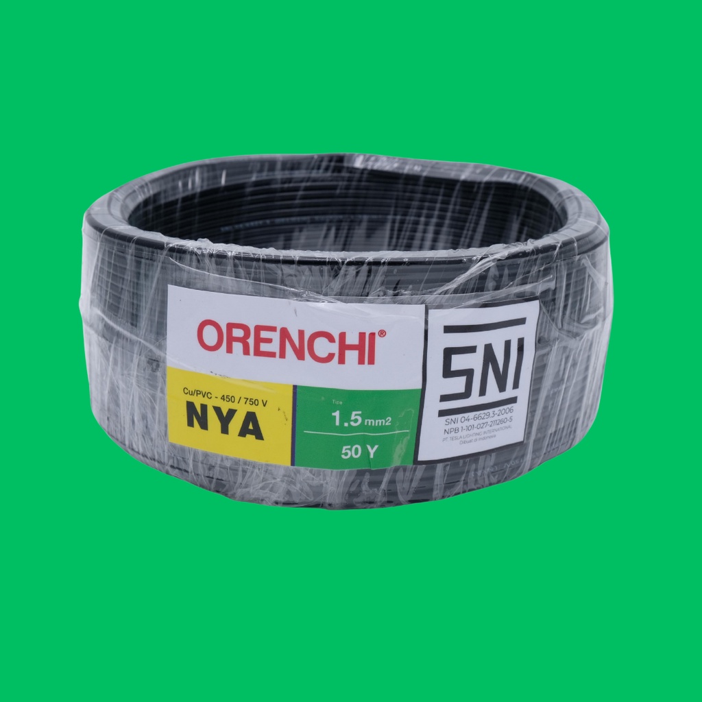 Kabel Listrik Tunggal NYA 1,5 50 YARD KABEL NYA ORENCHI 1,5 50 Y