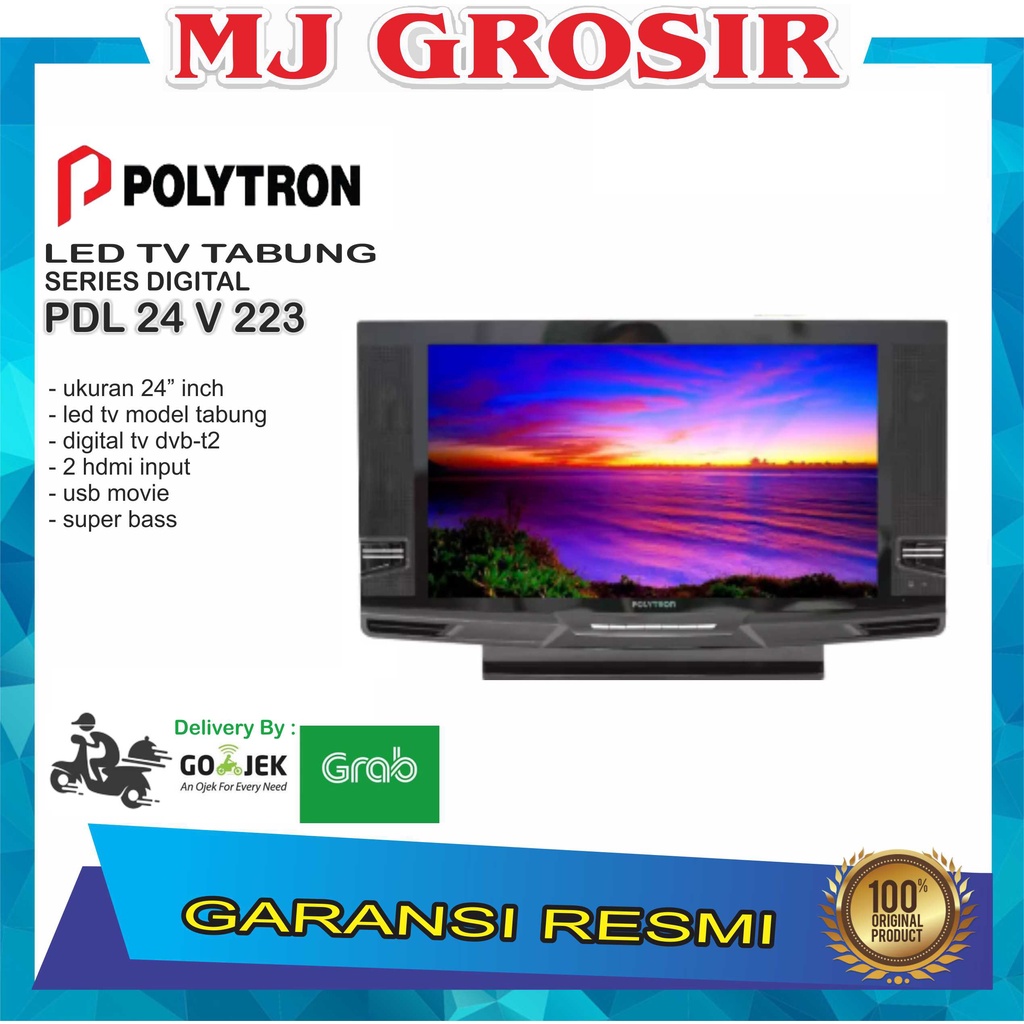 LED TV POLYTRON 24&quot; 24V223 24 INCH USB MOVIE HD DIGITAL