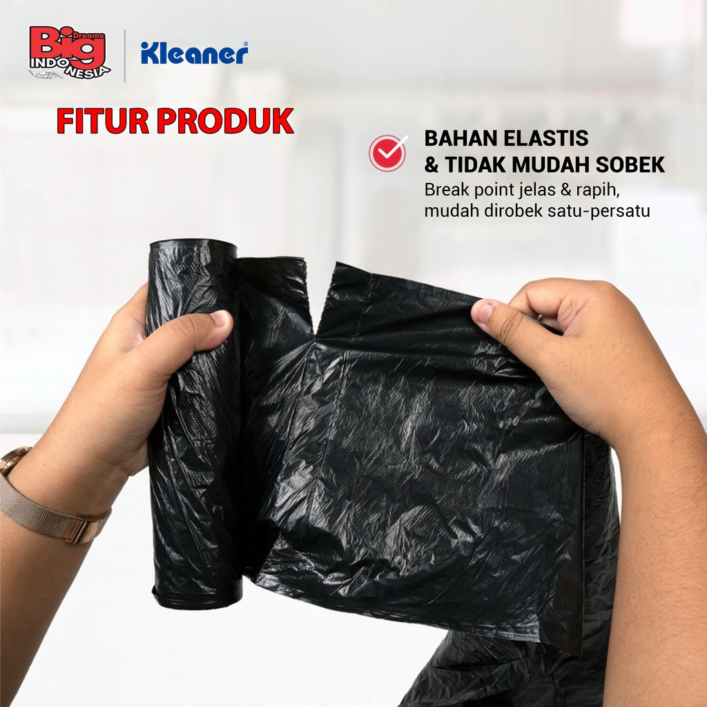 Kantong Plastik Sampah 100 x 80 Cm 10 Pcs Trash Bag Size L Heavy Duty Serbaguna Kleaner GSL007