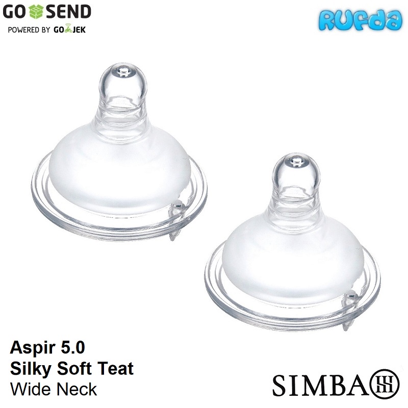 Simba Teat Aspir 5.0 Silky Soft Wideneck Replacement Nipple Botol Wide Neck