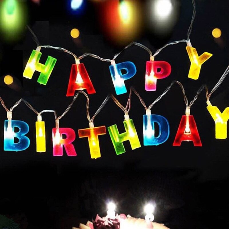 Lampu Tumblr / Lampu Hias Led Tulisan Happy Birthday / Lampu Hiasan Led Baterai / Lampu Happy Birthday Word 1 Mix