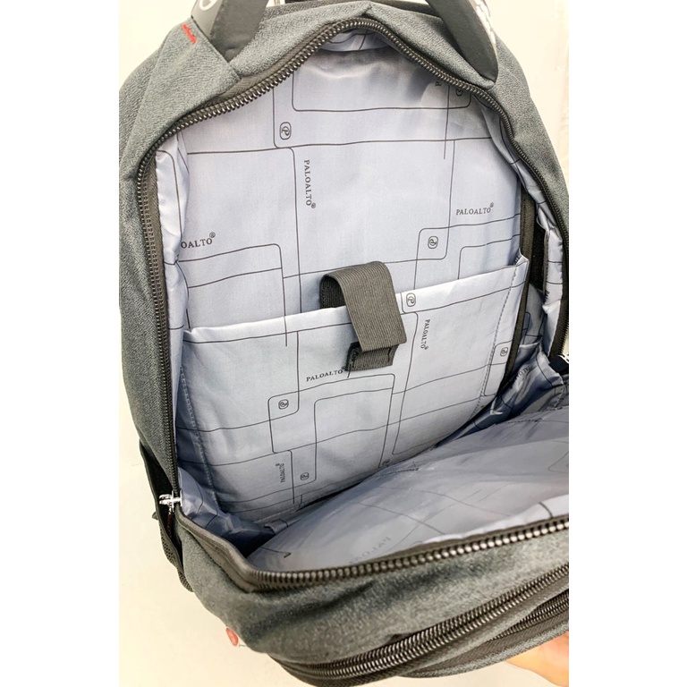 Tas Ransel Pria Palo Alto Tas Backpack Laptop Tas Sekolah Tas Kerja Tas Kuliah Tas Punggung Pria Port Usb Free Raincover