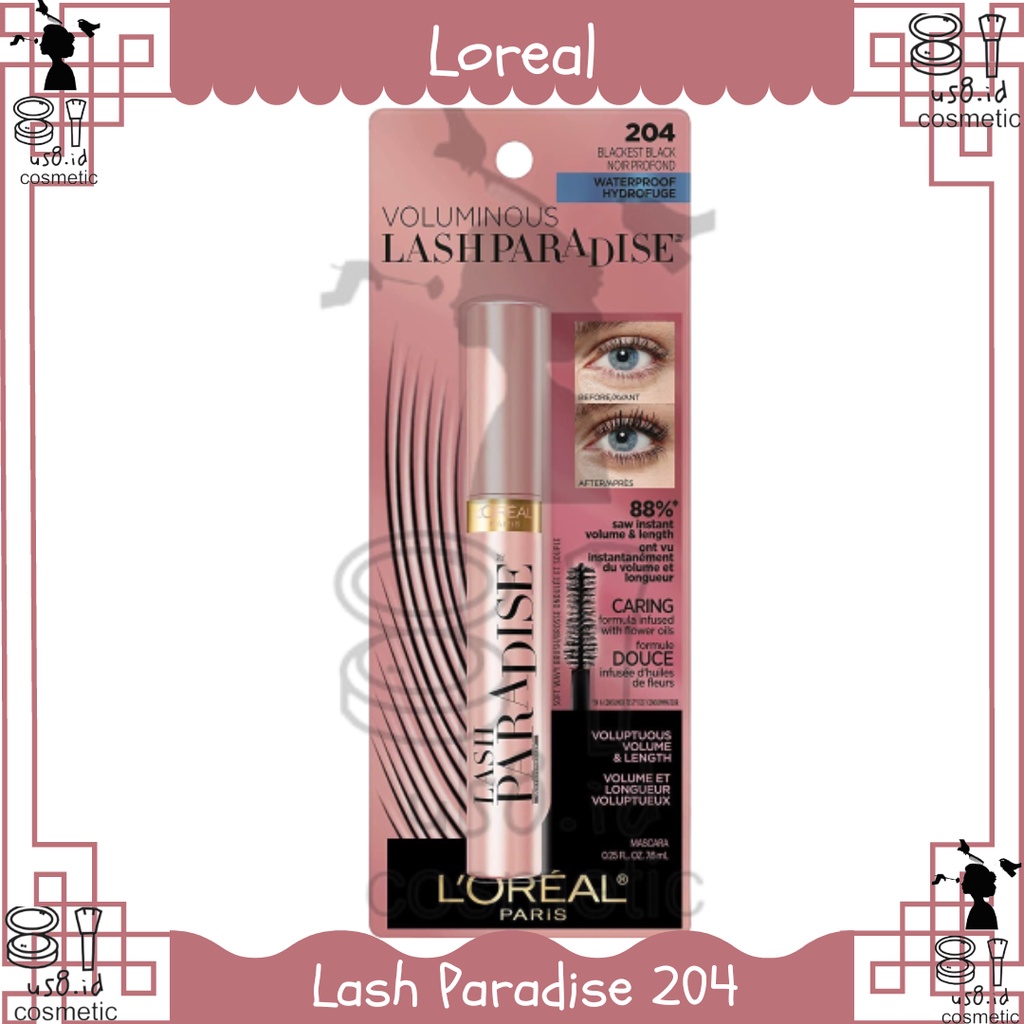 L'Oreal Lash Paradise Mascara 204 Blackest Black ( Loreal ) ✔️BPOM