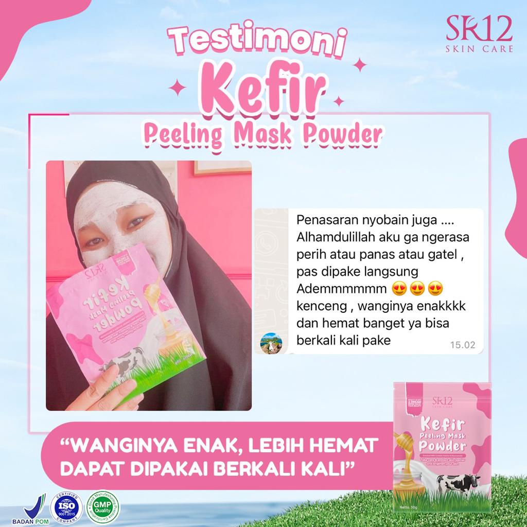 Kefir Peeling Mask Powder / Masker Kefir Bubuk SR12 / Menjaga Skin Barrier Mencerahkan Kulit Wajah