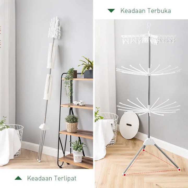 Barnik88 Jemuran Menara Jemuran baju Menara | Gantungan Baju Bayi | Hanger Baju | Gantungan Menara Foldable Clothes Drying Airer - BARNIK88