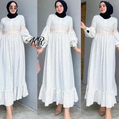 GAMIS WANITA BAJU GAMIS WANITA REMAJA PESTA KONDANGAN RENDA TERBARU 2022 MODEL EL09I09A82L