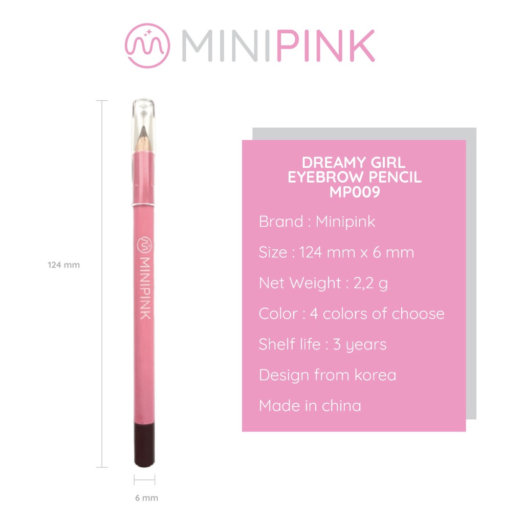 MINIPINK Eyebrow Pencil  Alat Riasan Alis Berkualitas dengan Formula Lembut, Anti Air, dan Tahan Lama MP009