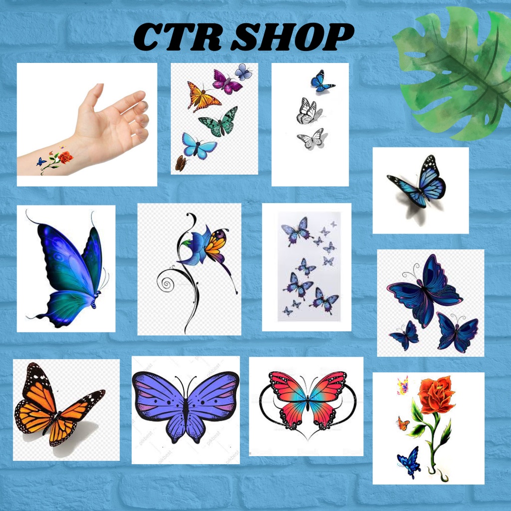 Tatto Temporer kupu kupu Tatto temporary tahan lama tatoo temporary tahan air