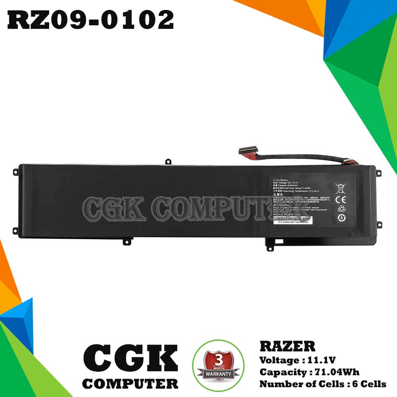 Baterai Laptop for Razer BLADE 14 INCH (2014),14-2013,14-2015 Original RZ09-0102