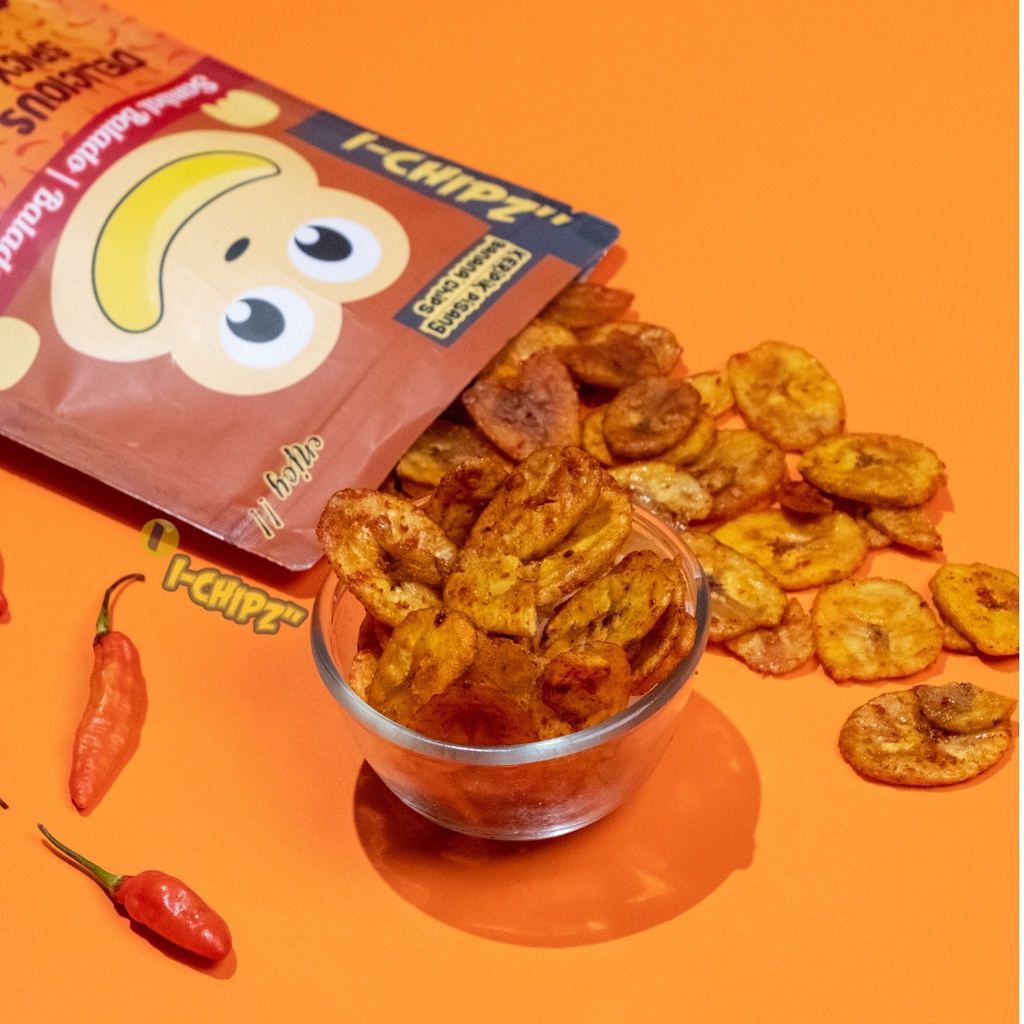 

I-CHIPZ" Keripik Pisang Sambal Balado Pedas Manis Kualitas Rasa Premium