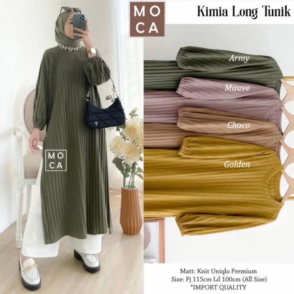 Kimia Long Tunik Liburan Import Quality