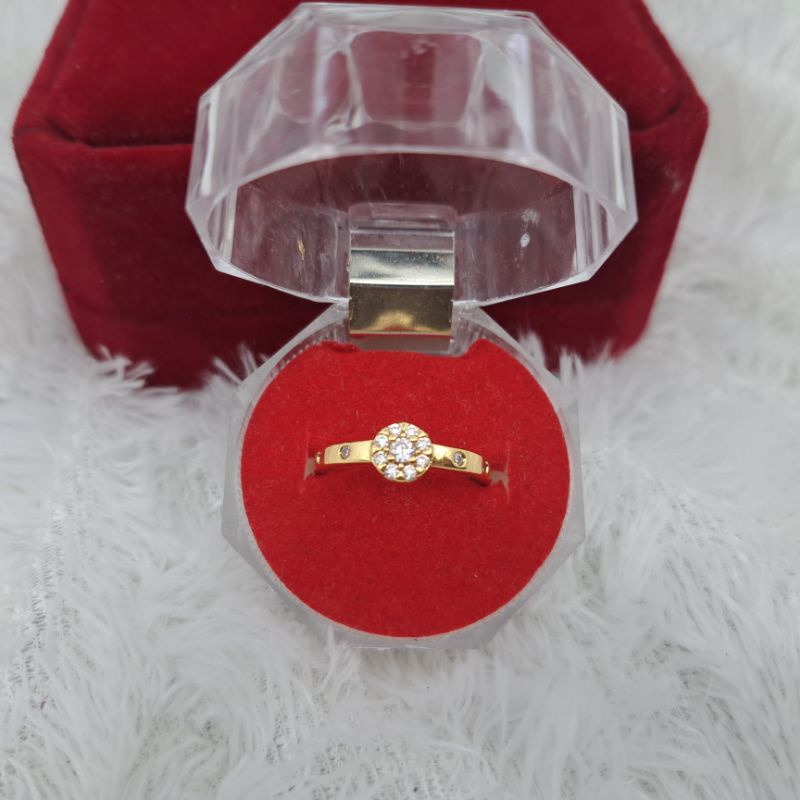 Cincin gold Permata terbaru lapis emas anti karat yaxiya