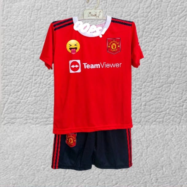 setelan jersey baju bo;a MU full printing size 10-20 usia 5-12thn