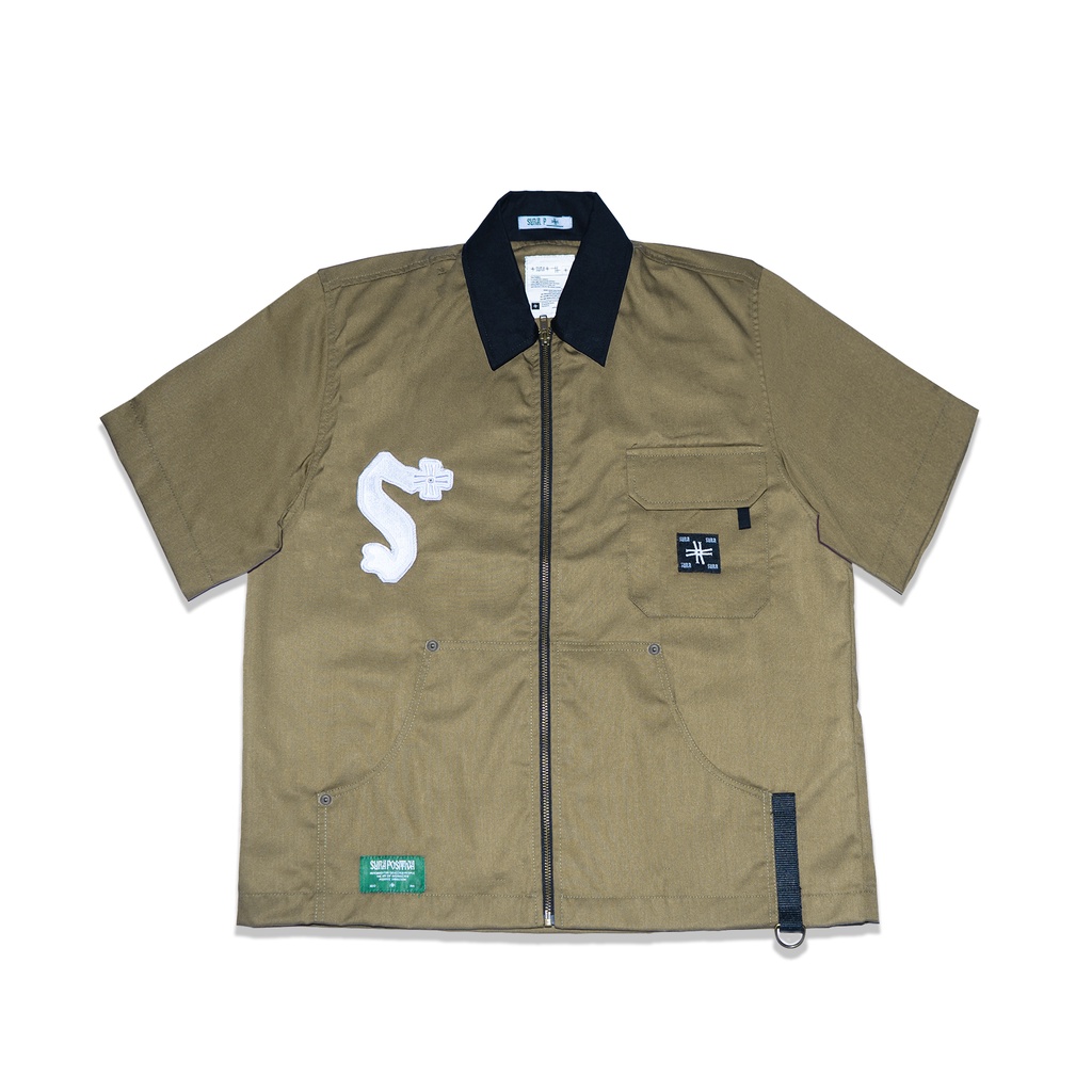 Sura Positiva - Work Shirt Zipper (Salava) Boxy Olive