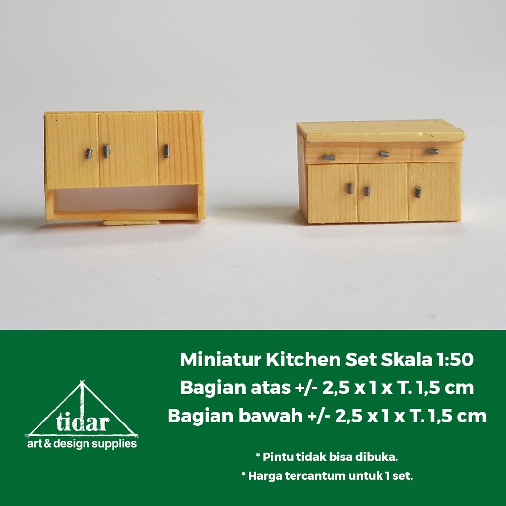 

[MR] HR - Miniatur Maket Kitchen Set Atas Bawah Skala 1:50 - Lemari Dapur