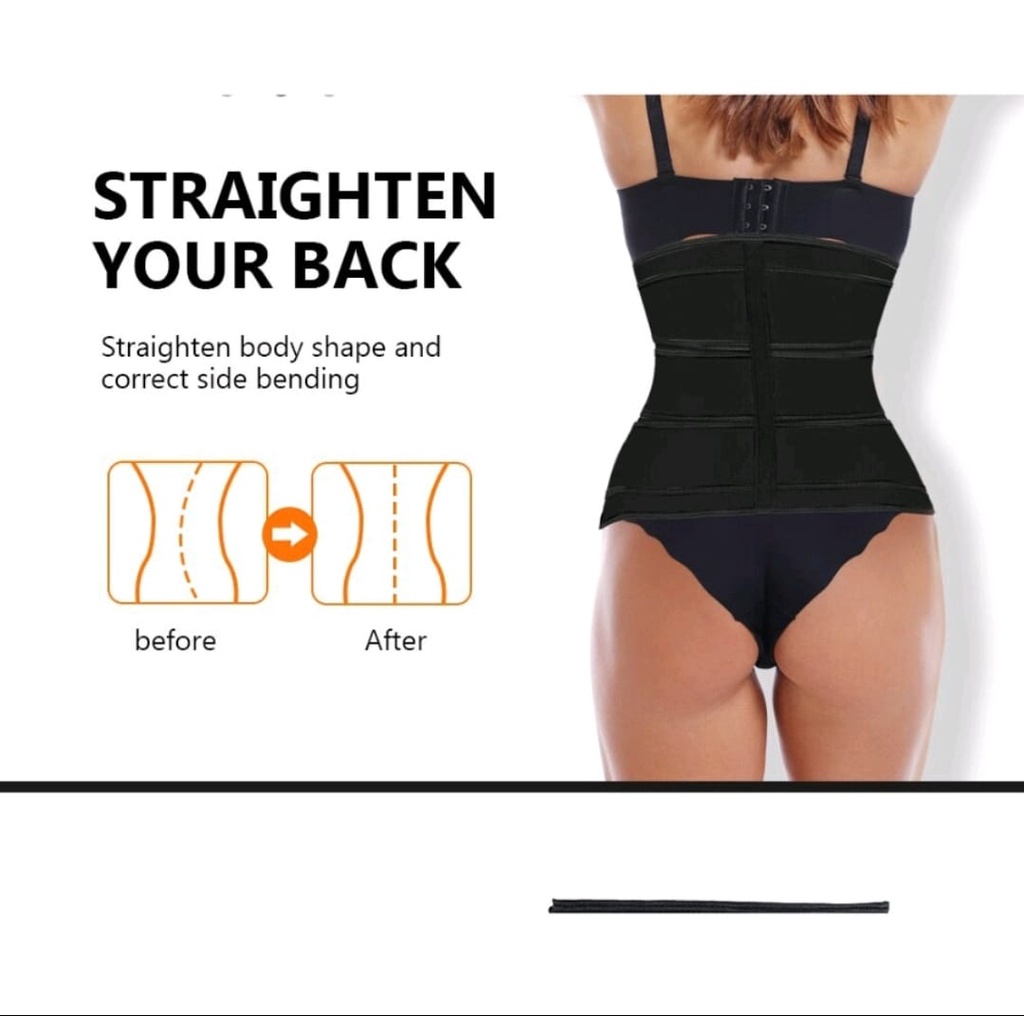 Waist Shaper Triple Strap Korset Stagen Melahirkan Korset Pelangsing 3 Belt