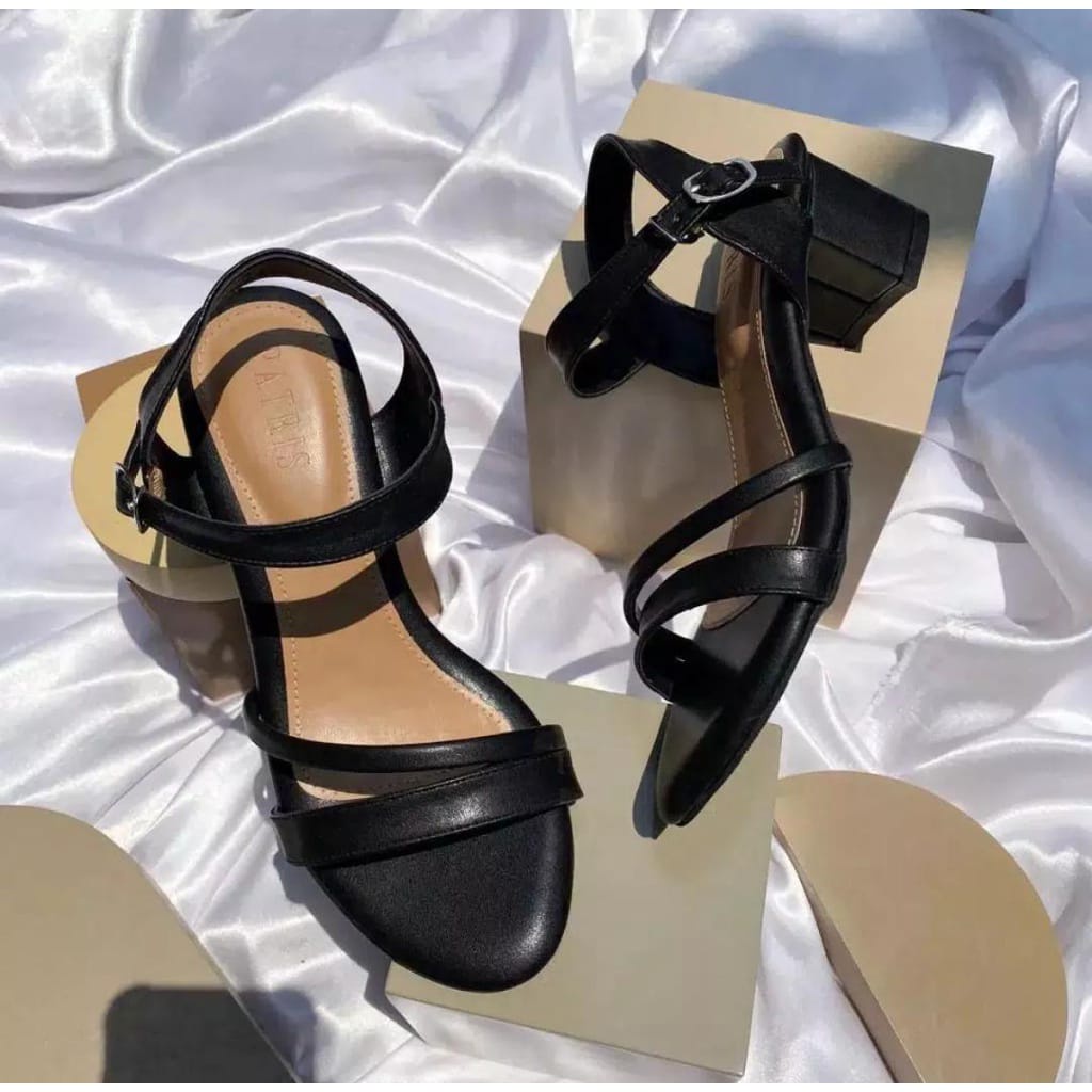 NEW Clarissa Heels 5cm Tahu silang Gesver tali belakang D 09