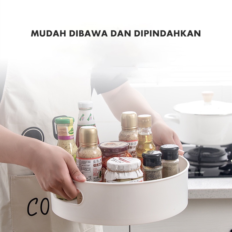 WADAH PENYIMPANAN PUTAR RAK BUMBU | RAK KOSMETIK | KERANJANG BUAH STORAGE BOX | ROTATING TRAY | SPINNING TRAY