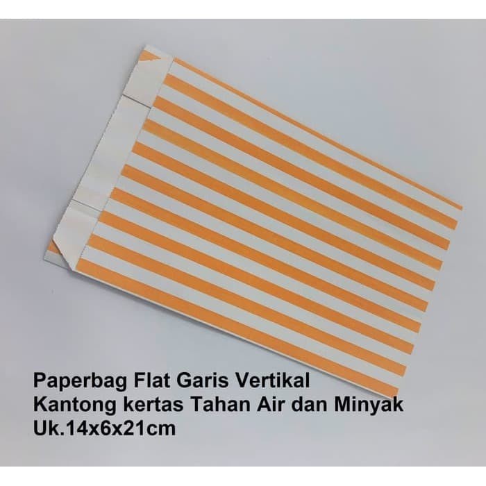 

Paperbag Kantong Tahan Air Minyak vertikal orange 14x6x21cm Foodgrade