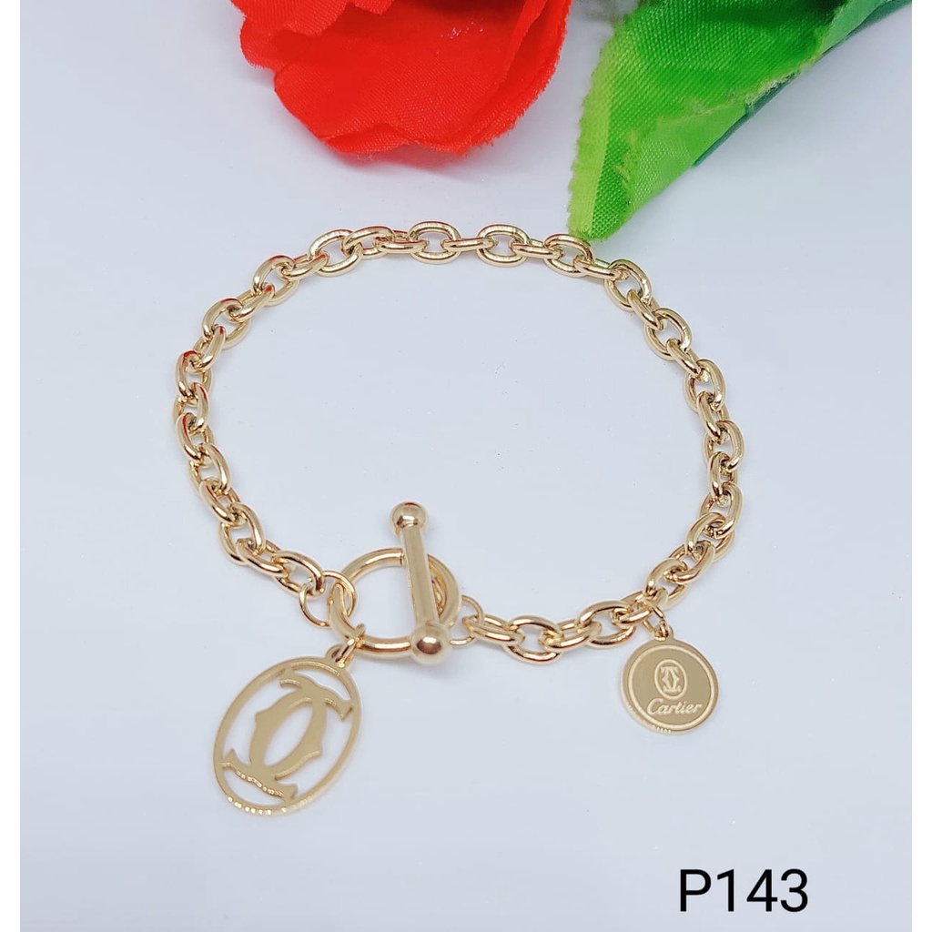 Gelang Titanium Rantai Polos Anti Karat Perhiasan Fashion P141/142/143