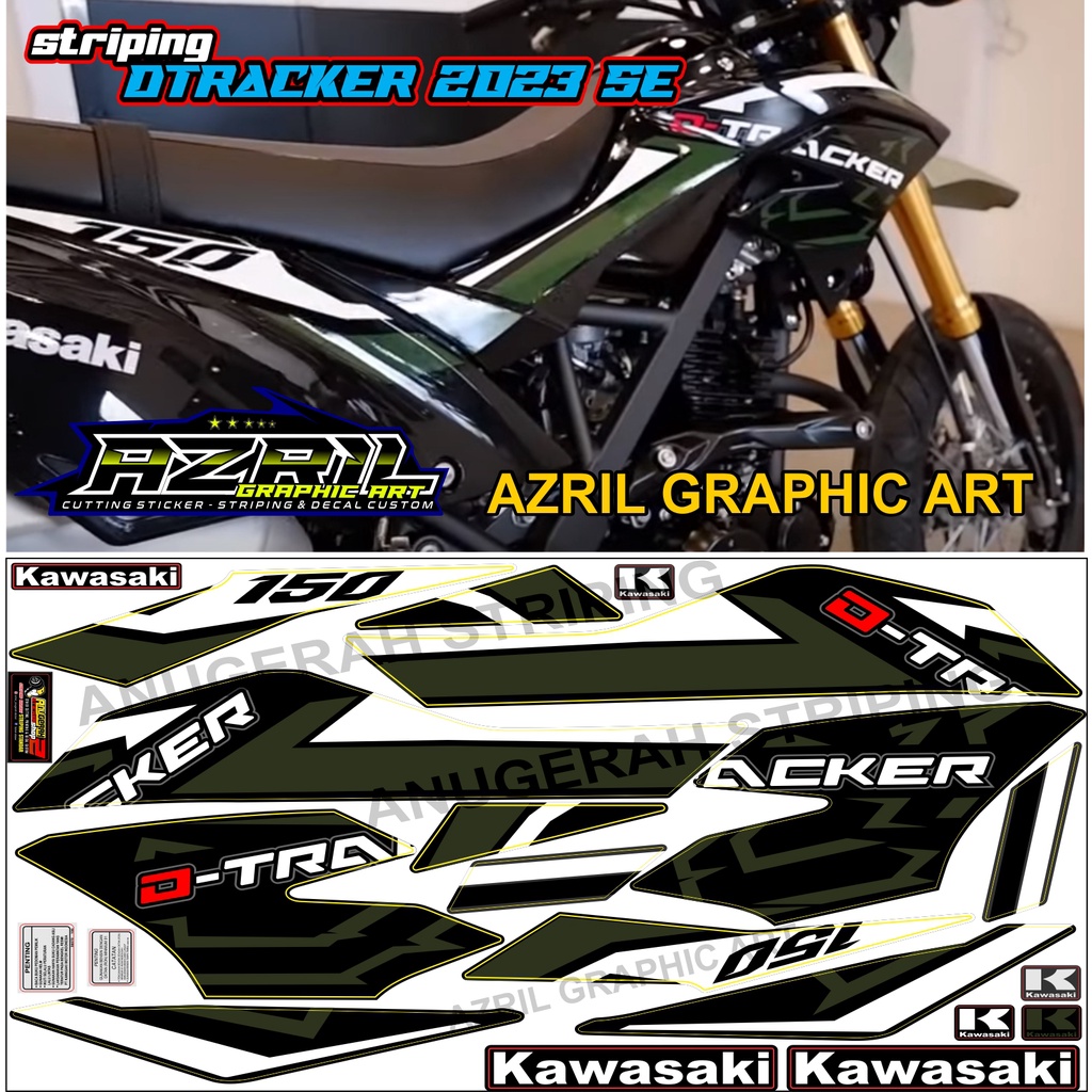 Striping Dtracker 2023 Army  hitam