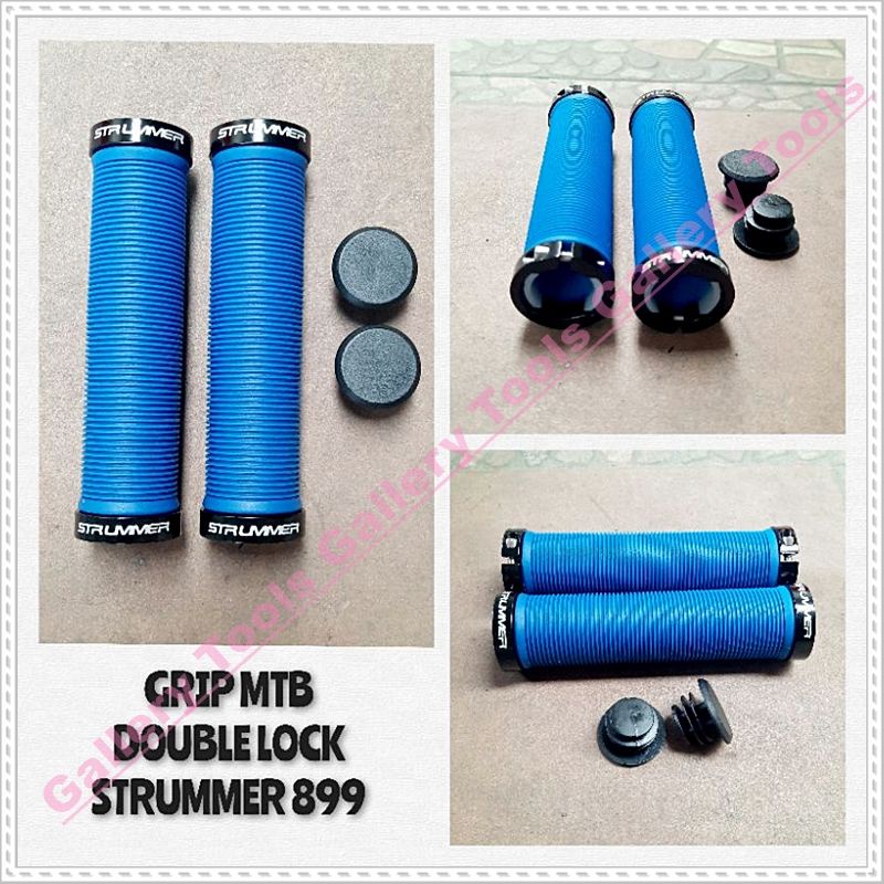 GRIP MTB DOUBLE LOCK STRUMMER 899 BIRU Sepeda aksesoris sparepart