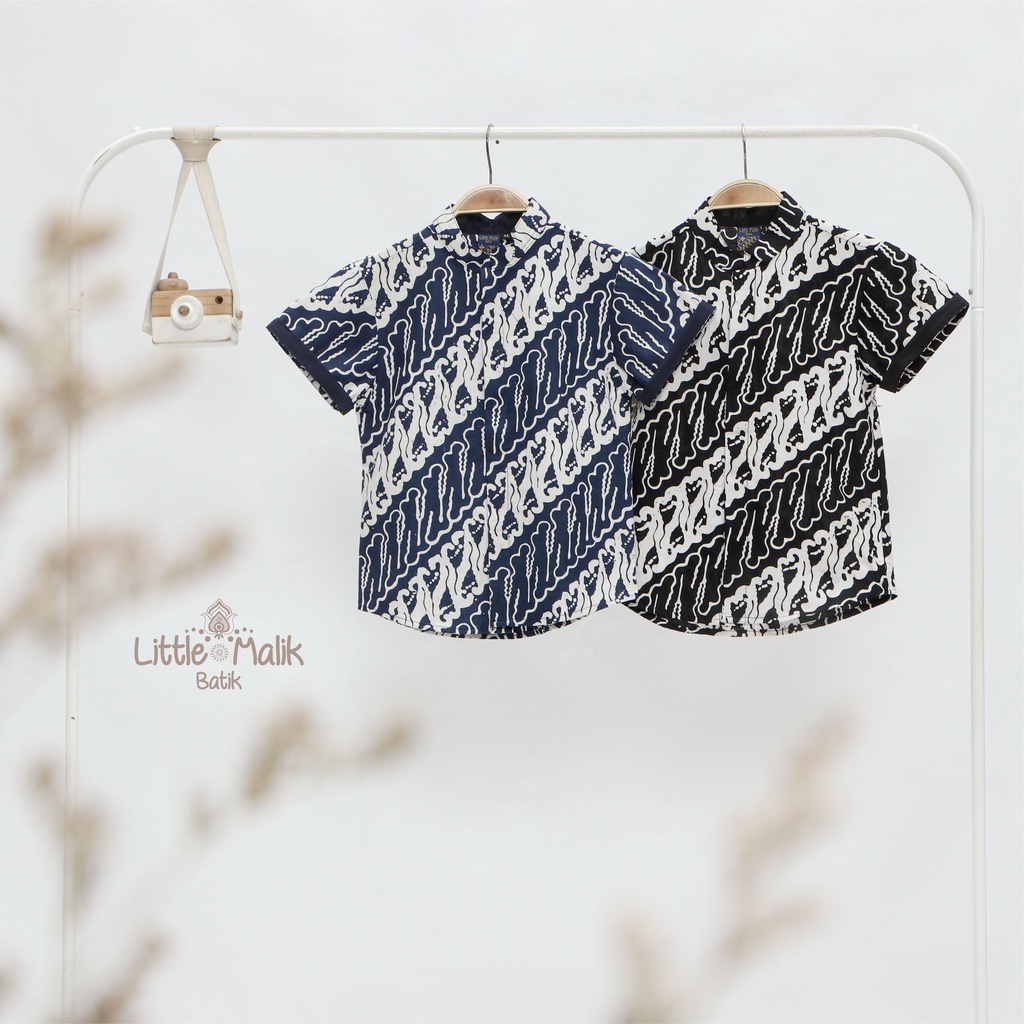 Kemeja Batik Anak Lengan Pendek By Little Malik Batik, Cap Solo