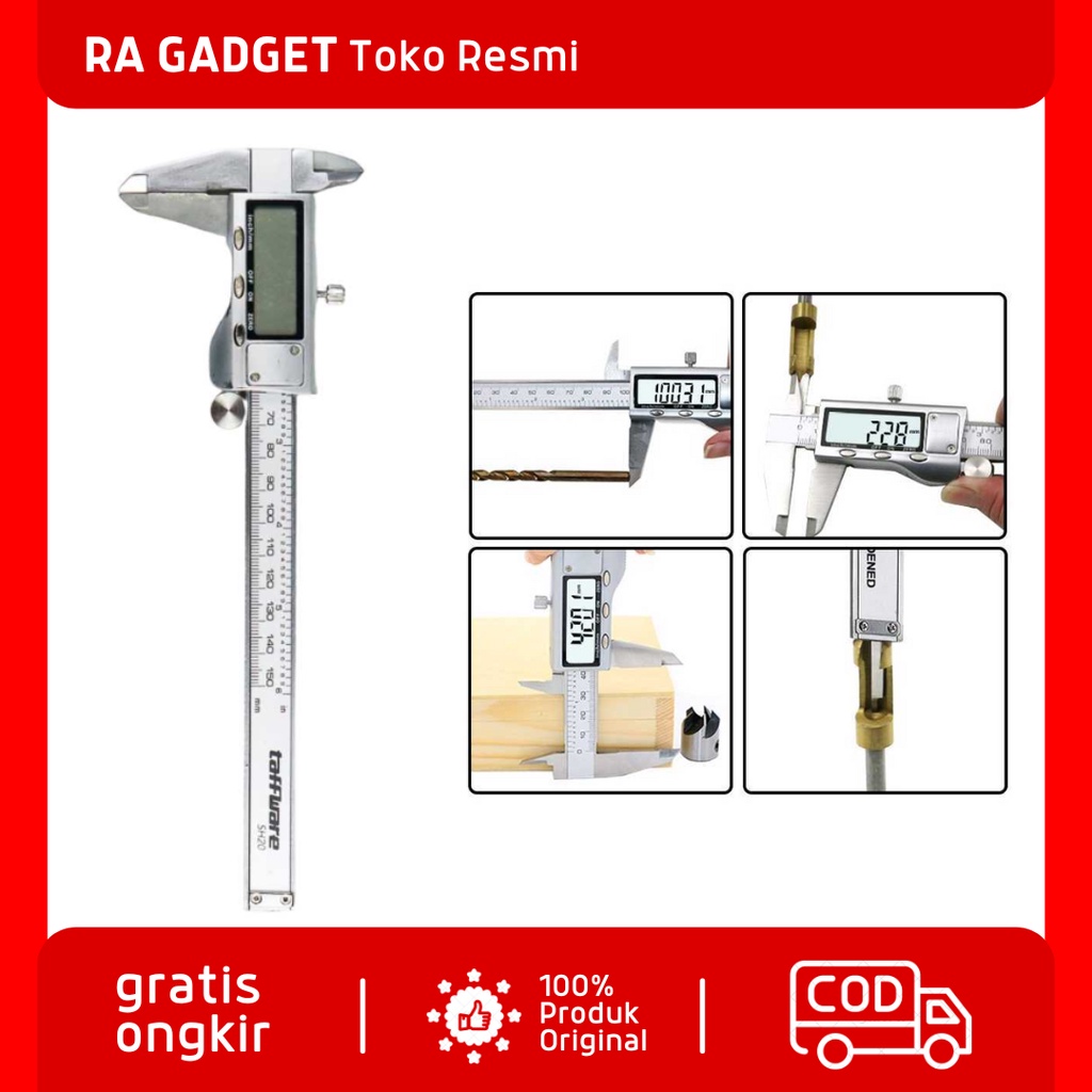 Jangka Sorong Stainless Digital LCD Caliper Micrometer 15CM / Alat Ukur Jangka Sorong Insize Sigmat 