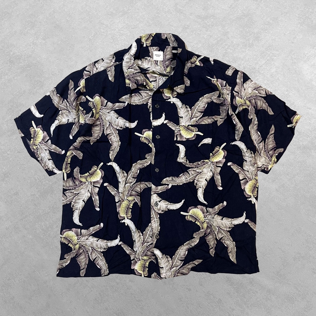 Kemeja / Open Collar Shirt / Kemeja Open Collar - Browny Vintage Hawaiian Shirt