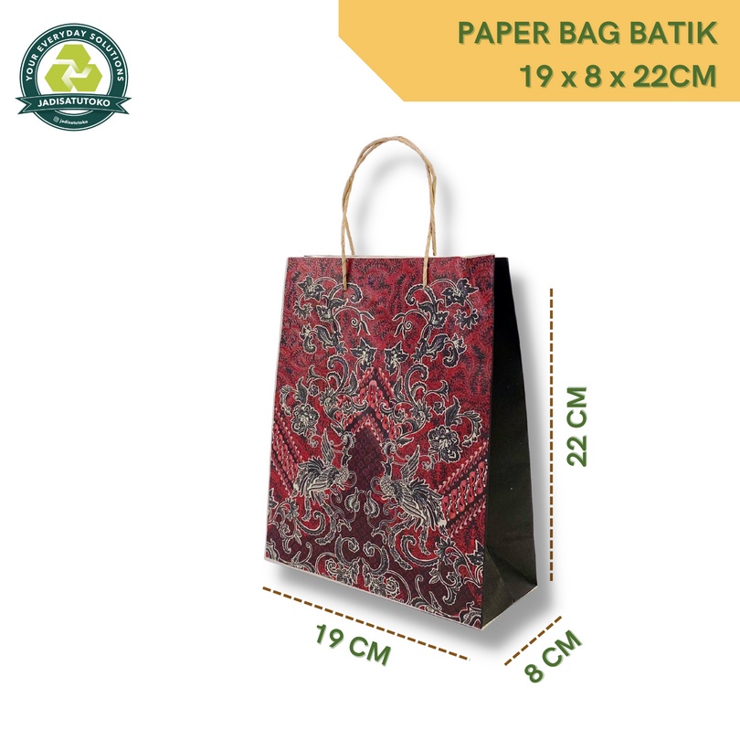 

Paper bag / Paper Bag Motif / Paper Bag Batik ukuran 19 x 8 x 22cm