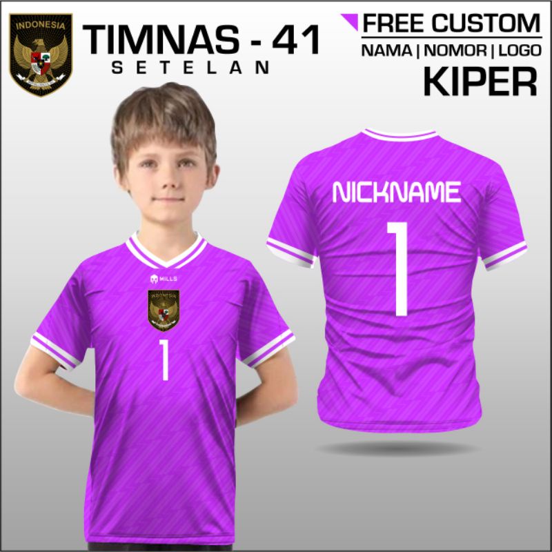 Jersey timnas sepakbola Indonesia anak baju kiper lengan pendek dan panjang terbaru