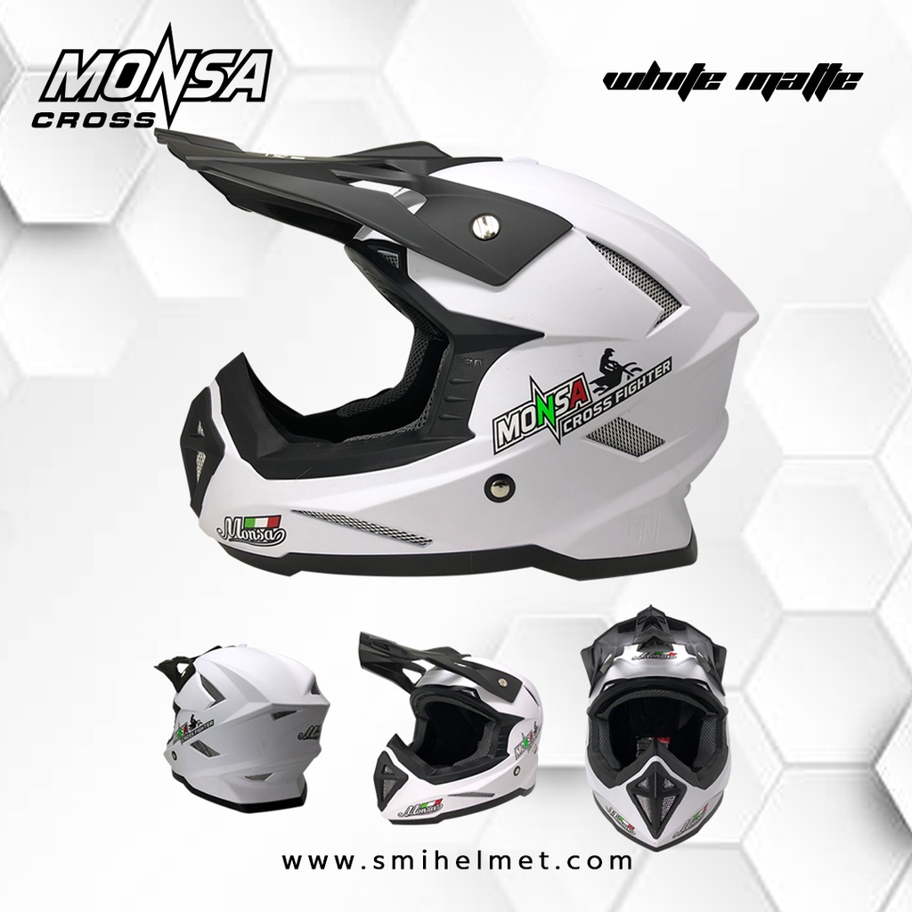 HELM MONSA CROSS WHITE MATTE