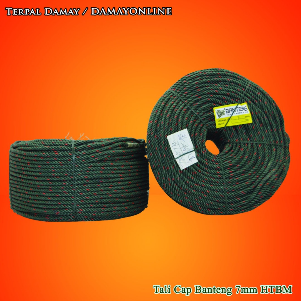 

Tali Tambang 7mm Hijau Bintik Merah / Rol ( Harga Per Rol )
