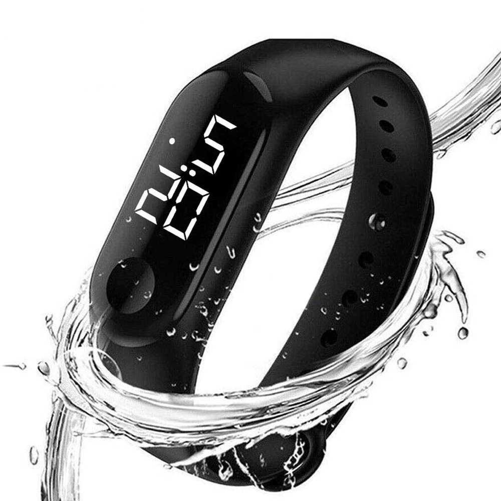 Jam Tangan Digital LED Bahan Silikon - SM161 - Black