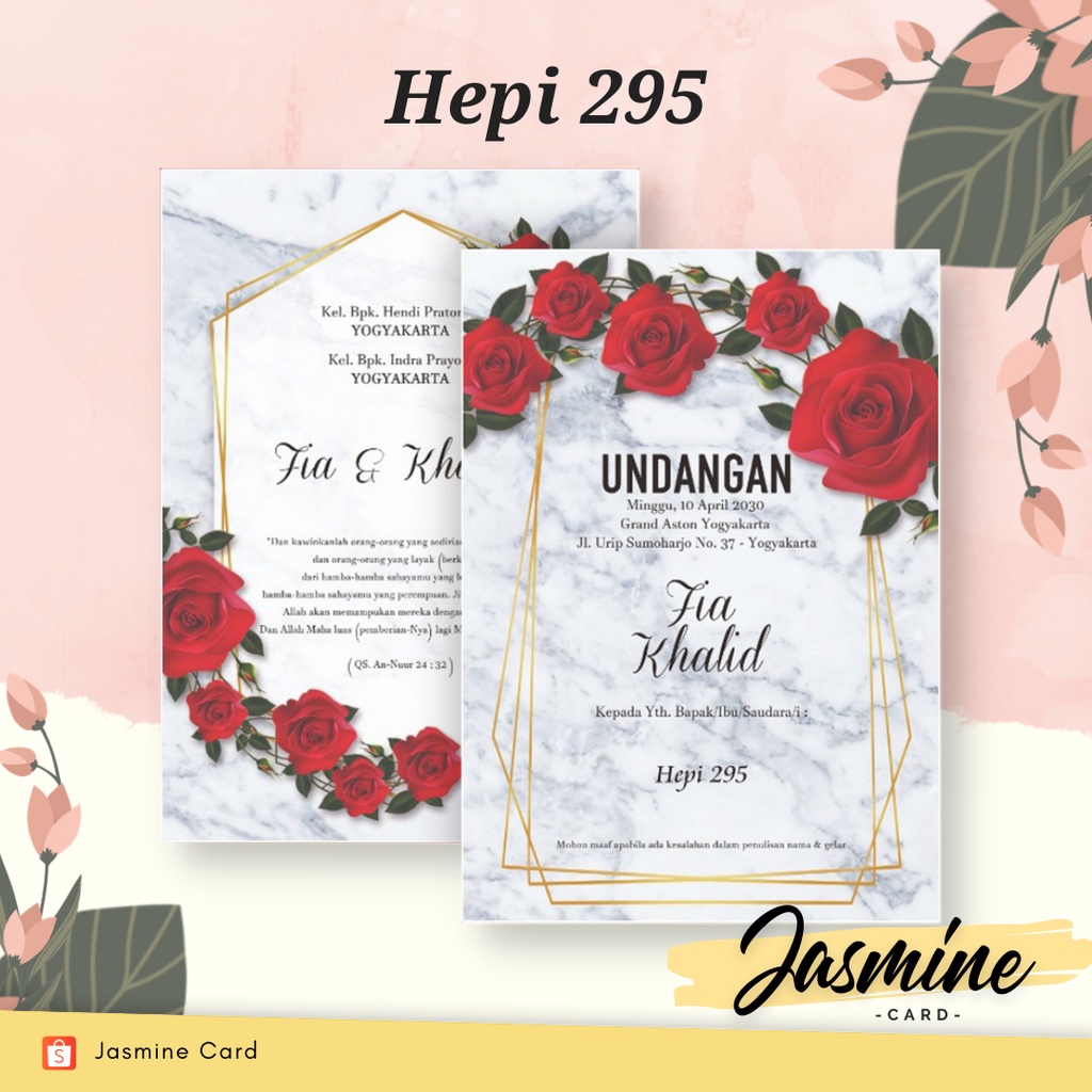 BLANGKO UNDANGAN PERNIKAHAN TERMURAH HEPI 295