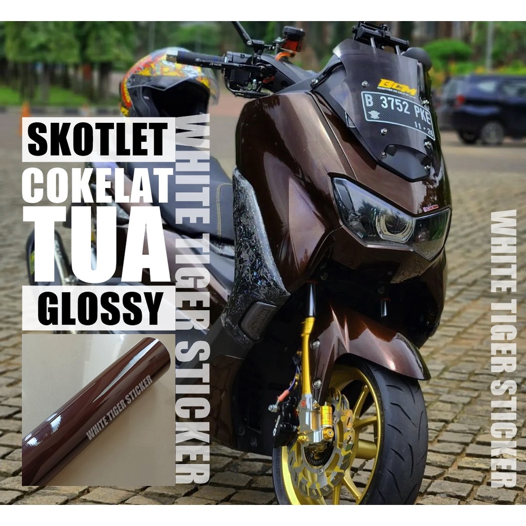 SKOTLET STIKER MOTOR COKLAT TUA GLOSY SCOTLITE COKELAT SKOTLET COKELAT GLOSY STIKER MOTOR WARNA COKL