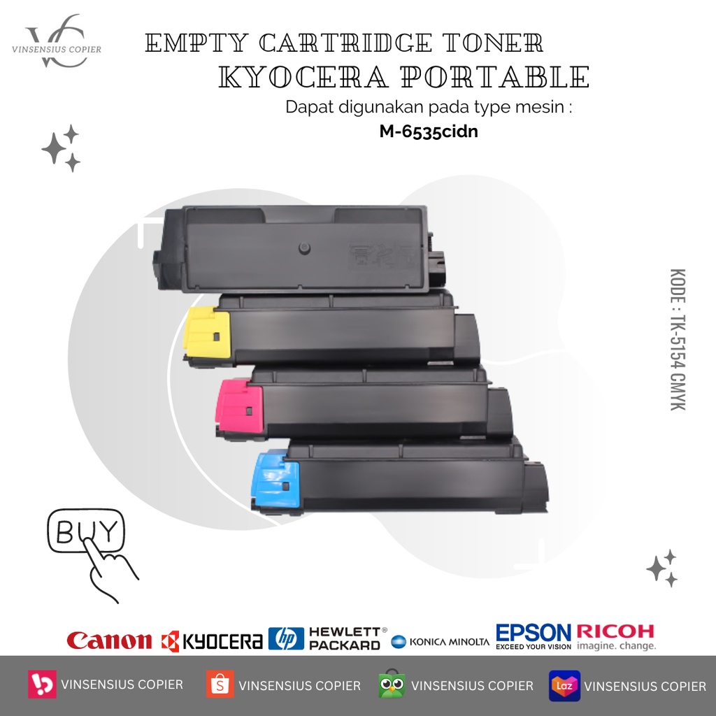 Empty Cartridge Toner Colour CMYK Compatible Kyocera M-6535cidn