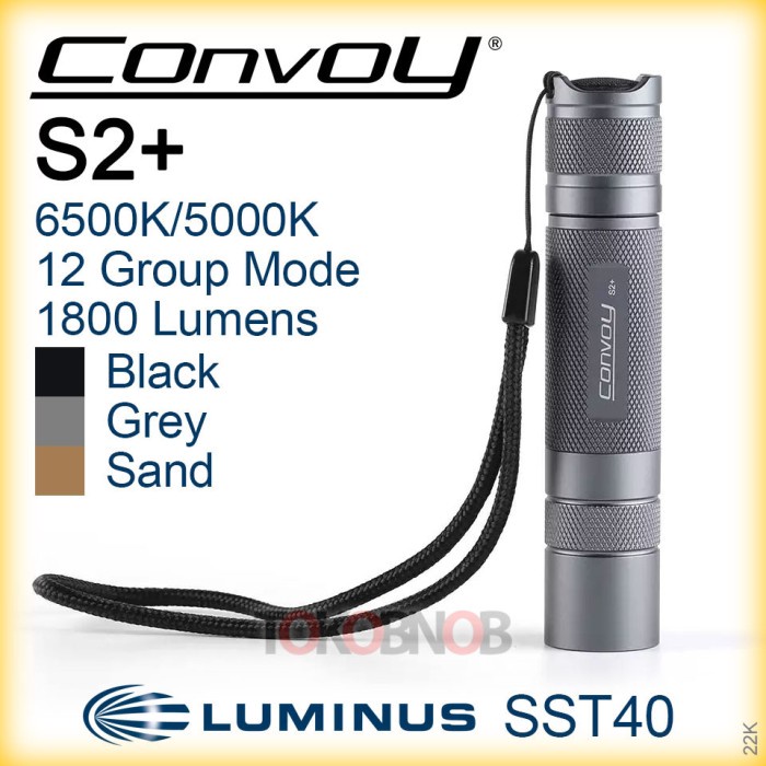Terlaris Convoy S2+ Luminus Sst40 12-Group Flashlight - Senter Led