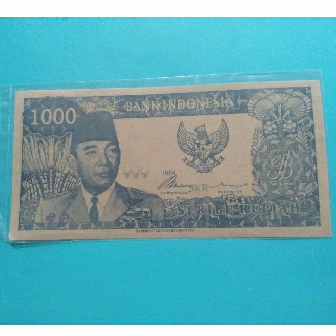 Uang Sukarno Bisa melengkung Penari 1 biru