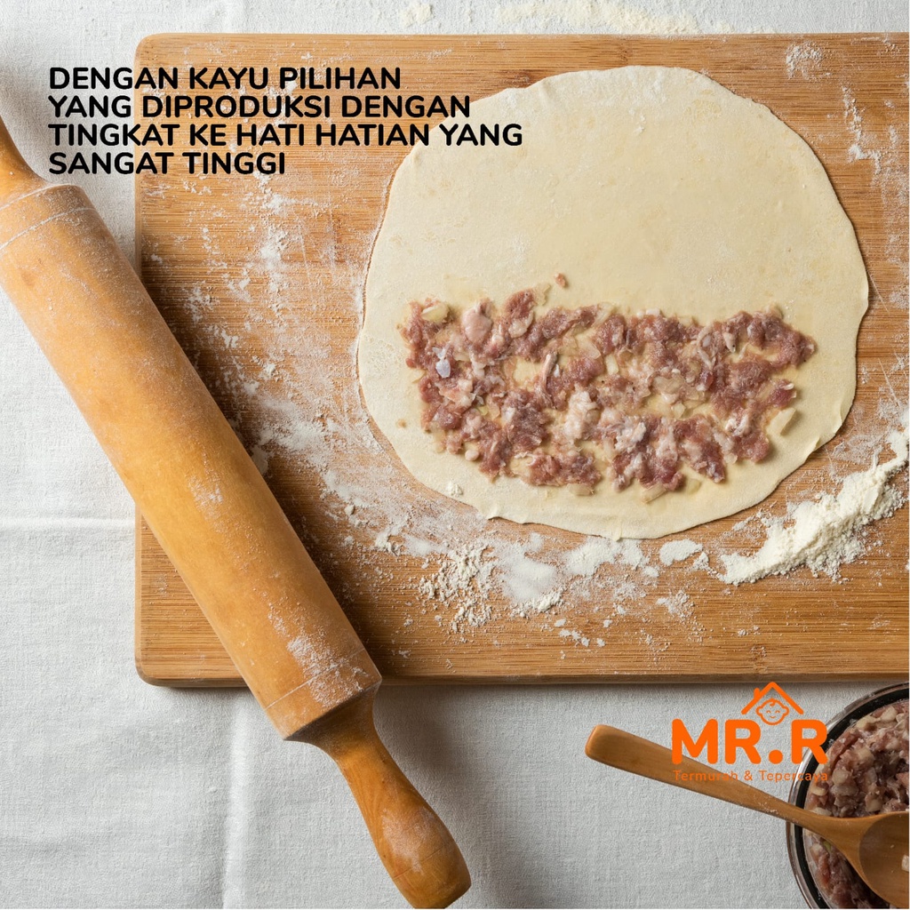 Gilingan Adonan Kue Kayu Mahoni Penggilas Adonan Roti Rol Kue Rolling Pin