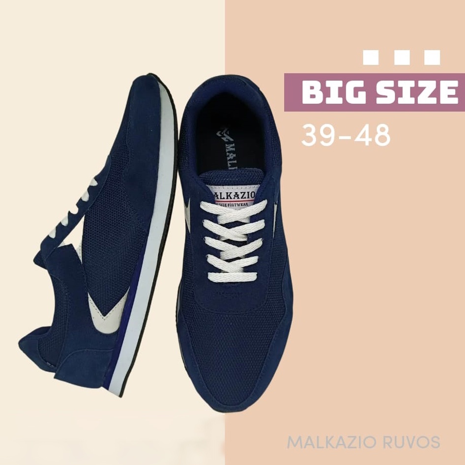 HELIOS X ZAGIB | Sepatu Pria Warna Biru Navy Big Size / Sneakers Casual Skate Cowo Ukuran Besar Jumbo 39-48