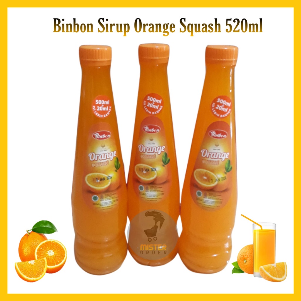 

[COD] SIRUP BOTOL ORANGE SQUASH BINBON 520ML - SIRUP FREE BUBLE WRAP