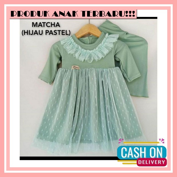 Dress Muslim Anak Perempuan Terbaru 2022 Usia 10 11 12 Tahun Lydia Dress Matt Katun Toyobo Motif Pol