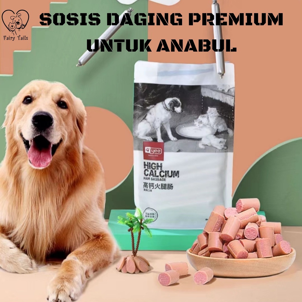 [PREMIUM] Sosis Daging Ayam dan Blueberry Cemilan Snack Anjing dan Kucing Anabul 15 gram / Ham Meat Sausage with Blueberry Recipe for Pet Dog and Cat