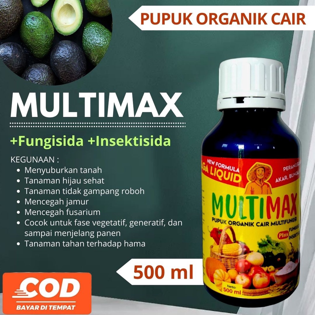 Multimax 500ml Pupuk Organik Cair Penumbuh Akar Daun Bunga dan Buah | Sayuran | Padi | Jagung | Palawija