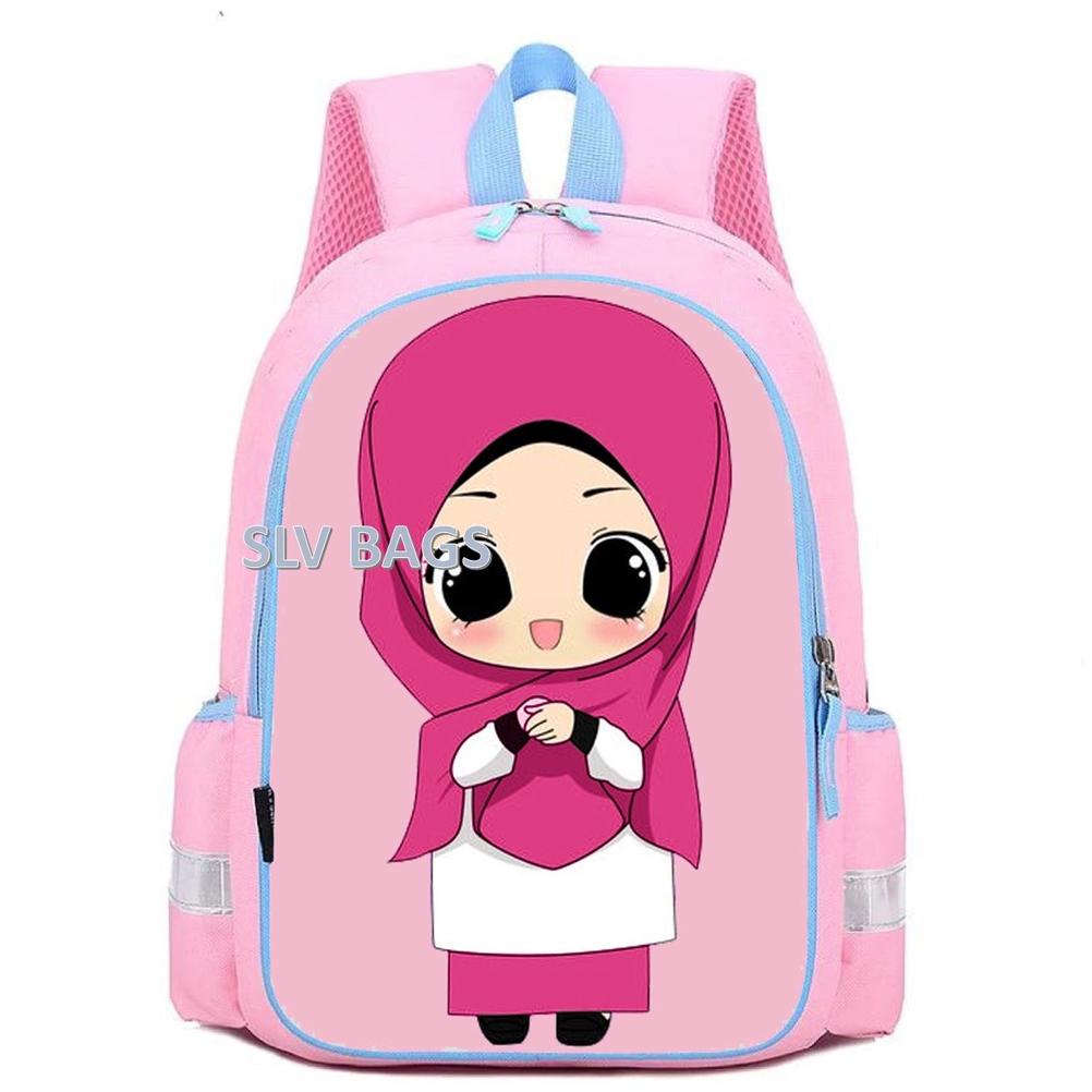 TAS HIJAB MUSLIMAH ANAK PEREMPUAN CEWEK WANITA TERBARU KEKINIAN KARAKTER HIJABERS RANSEL GENDONG SEK
