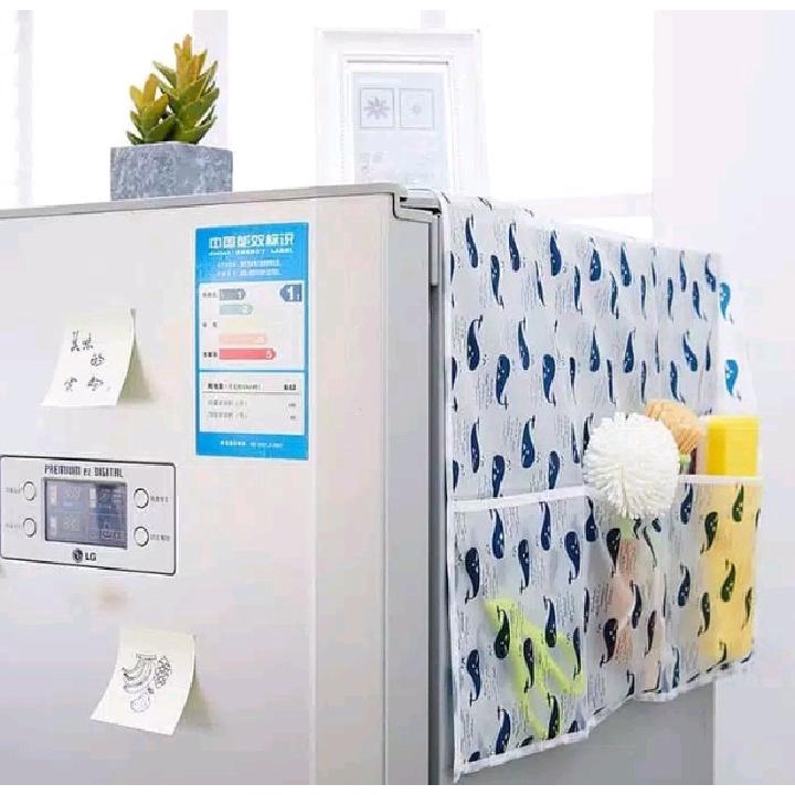 TAPLAK KULKAS COVER TAPLAK KULKAS PENUTUP KULKAS PLASTIK STORAGE BAG