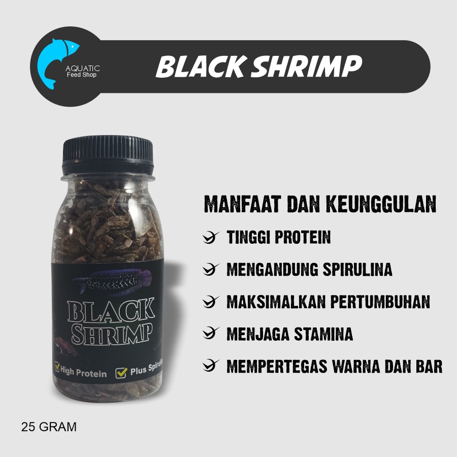 udang kering pakan Channa asiatica black shrimp udang pakan ikan chana Oscar rtc